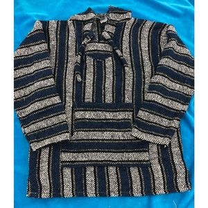 Poncho Pullover Baja Hoodie Artesanias Vega sz M